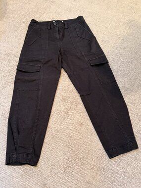Derek Lam 10 Crosby Black twill cargo pant. Size 4